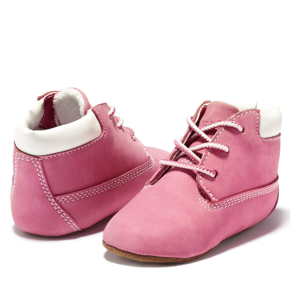 Timberland Kids Sneakers Infant Crib Booties/Cap Set - Pink - India TB0619528